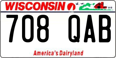 WI license plate 708QAB