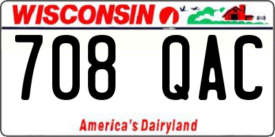 WI license plate 708QAC