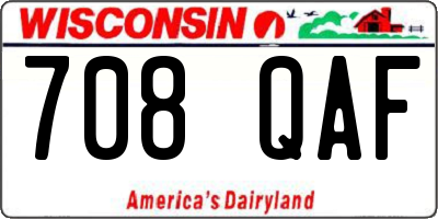 WI license plate 708QAF