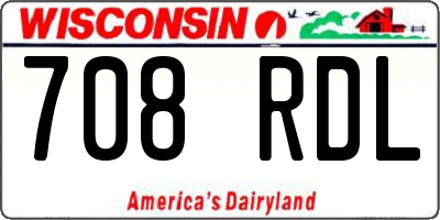 WI license plate 708RDL