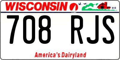 WI license plate 708RJS