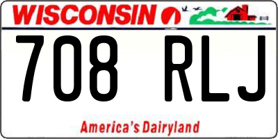 WI license plate 708RLJ