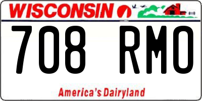 WI license plate 708RMO