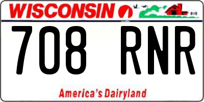 WI license plate 708RNR
