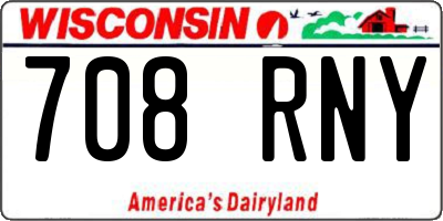 WI license plate 708RNY