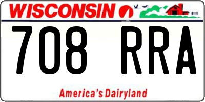 WI license plate 708RRA