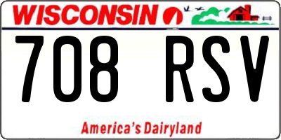 WI license plate 708RSV