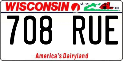 WI license plate 708RUE