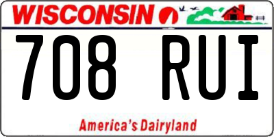 WI license plate 708RUI
