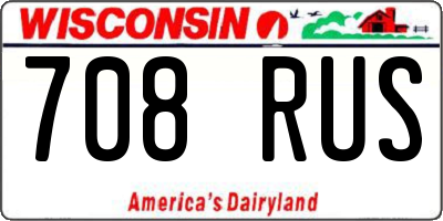 WI license plate 708RUS