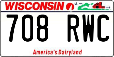 WI license plate 708RWC