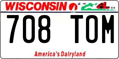 WI license plate 708TOM