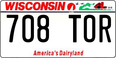 WI license plate 708TOR