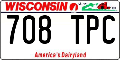 WI license plate 708TPC