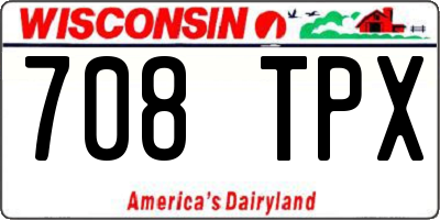 WI license plate 708TPX