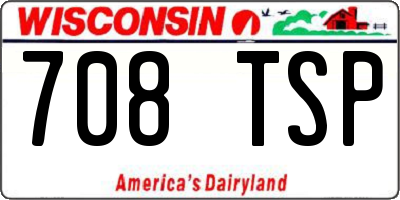 WI license plate 708TSP