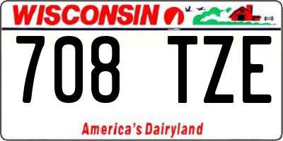 WI license plate 708TZE