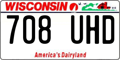 WI license plate 708UHD