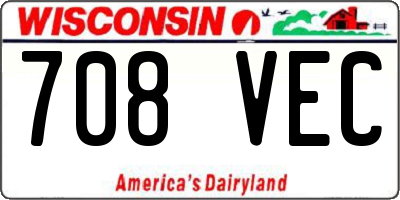 WI license plate 708VEC