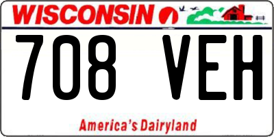 WI license plate 708VEH