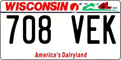 WI license plate 708VEK