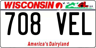 WI license plate 708VEL