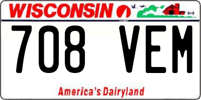 WI license plate 708VEM