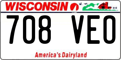 WI license plate 708VEO