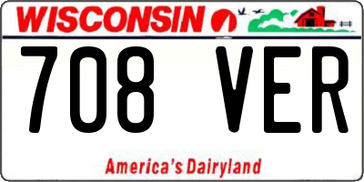 WI license plate 708VER