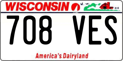 WI license plate 708VES