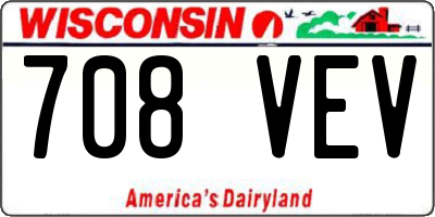 WI license plate 708VEV