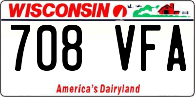 WI license plate 708VFA