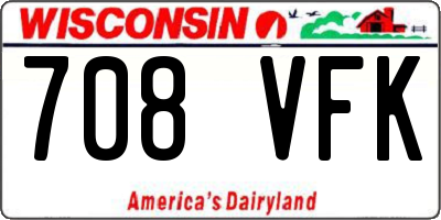 WI license plate 708VFK