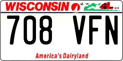 WI license plate 708VFN