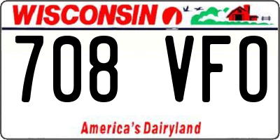 WI license plate 708VFO