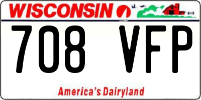 WI license plate 708VFP