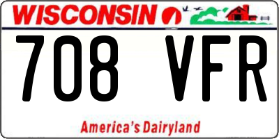 WI license plate 708VFR