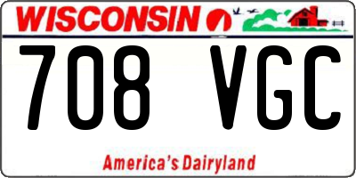 WI license plate 708VGC