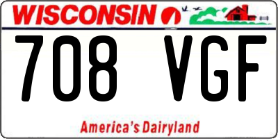 WI license plate 708VGF