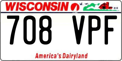 WI license plate 708VPF