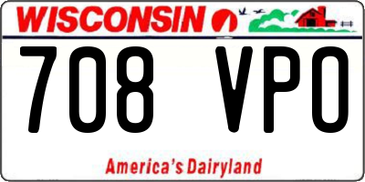 WI license plate 708VPO
