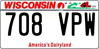 WI license plate 708VPW