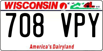 WI license plate 708VPY