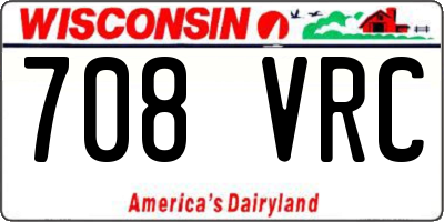 WI license plate 708VRC