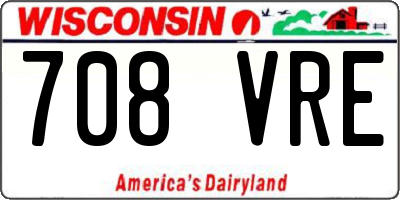 WI license plate 708VRE