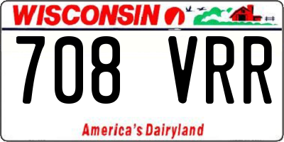 WI license plate 708VRR