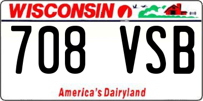 WI license plate 708VSB