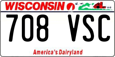 WI license plate 708VSC