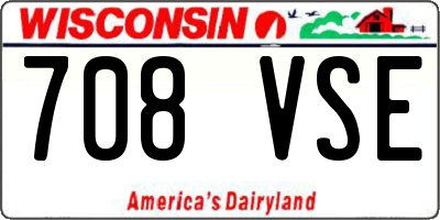 WI license plate 708VSE