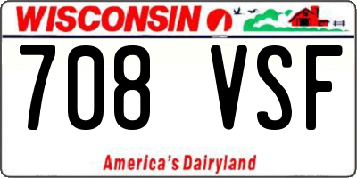 WI license plate 708VSF